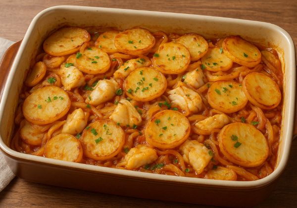 Empadão de Bacalhau e Batata à Portuguesa